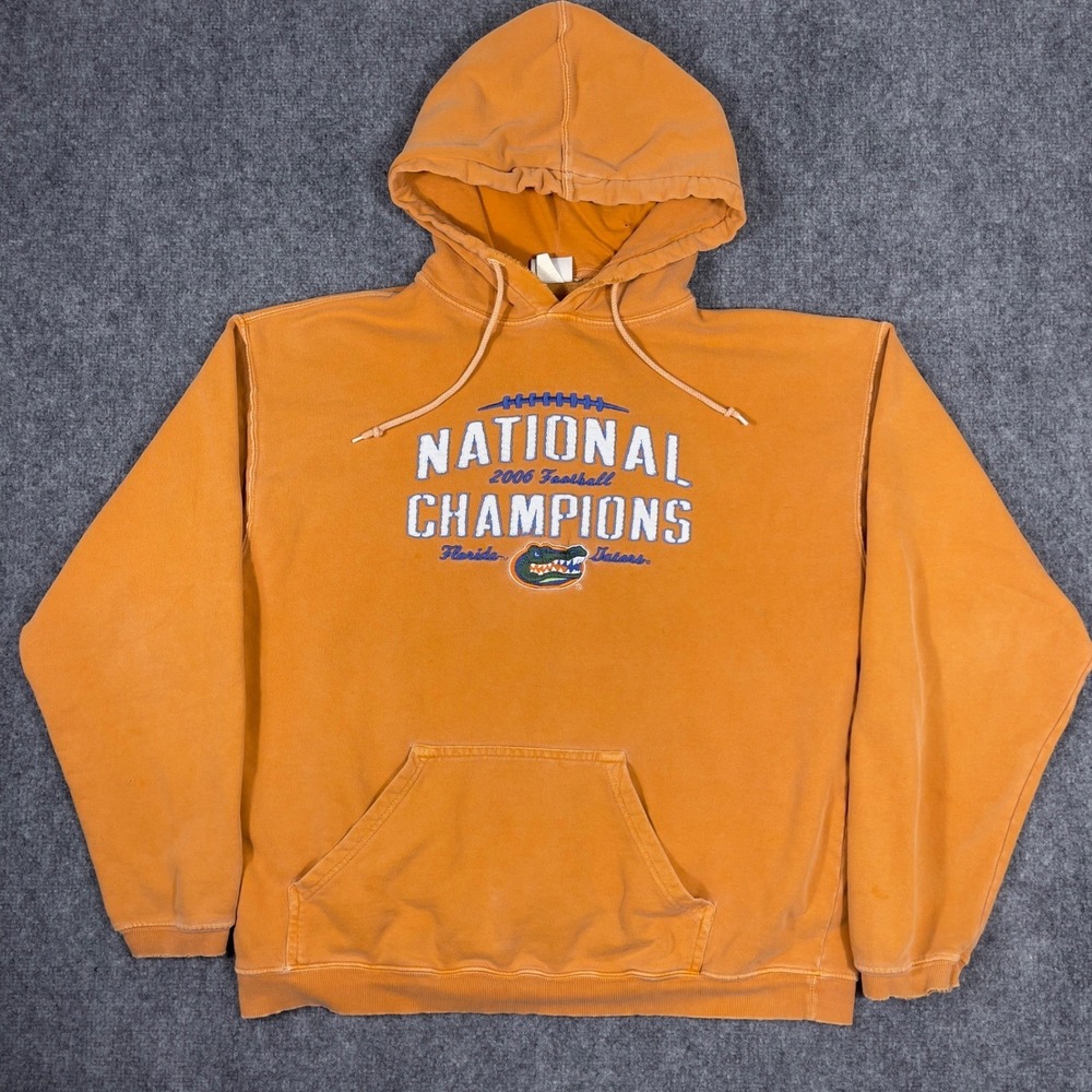 Florida Gators Embroidered Hoodie Mens XL Orange 2006 National Champions Vintage